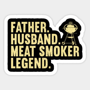 Cool Meat Smoking Art For Father Husband Bbq Meat Griller Sticker